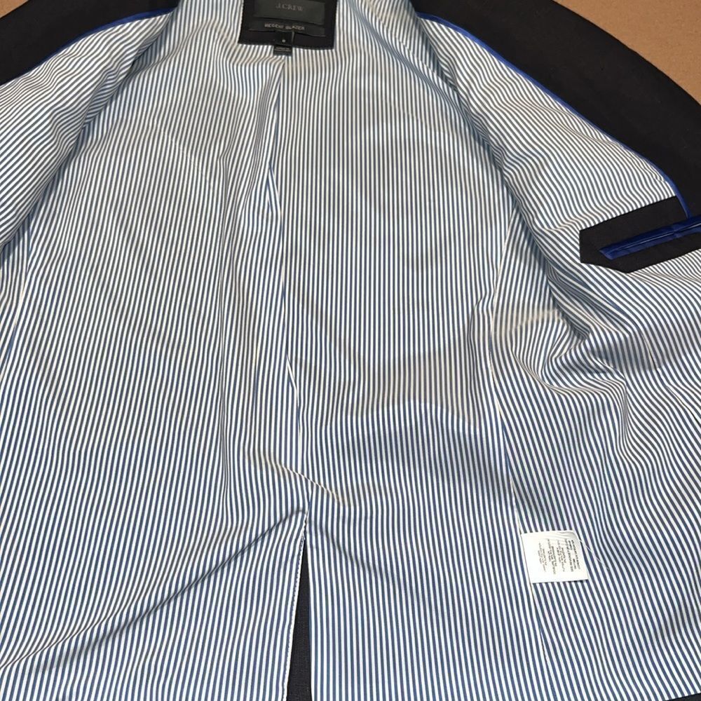 J. Crew Regent Blazer 100% Linen Size 6 Slate Gray - Picture 7 of 7